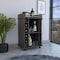 Tuhome Dukat Bar Cart, Two Shelves, Six Built-in Wine Rack, Four Casters, Espresso MLV4443 - alternate 1